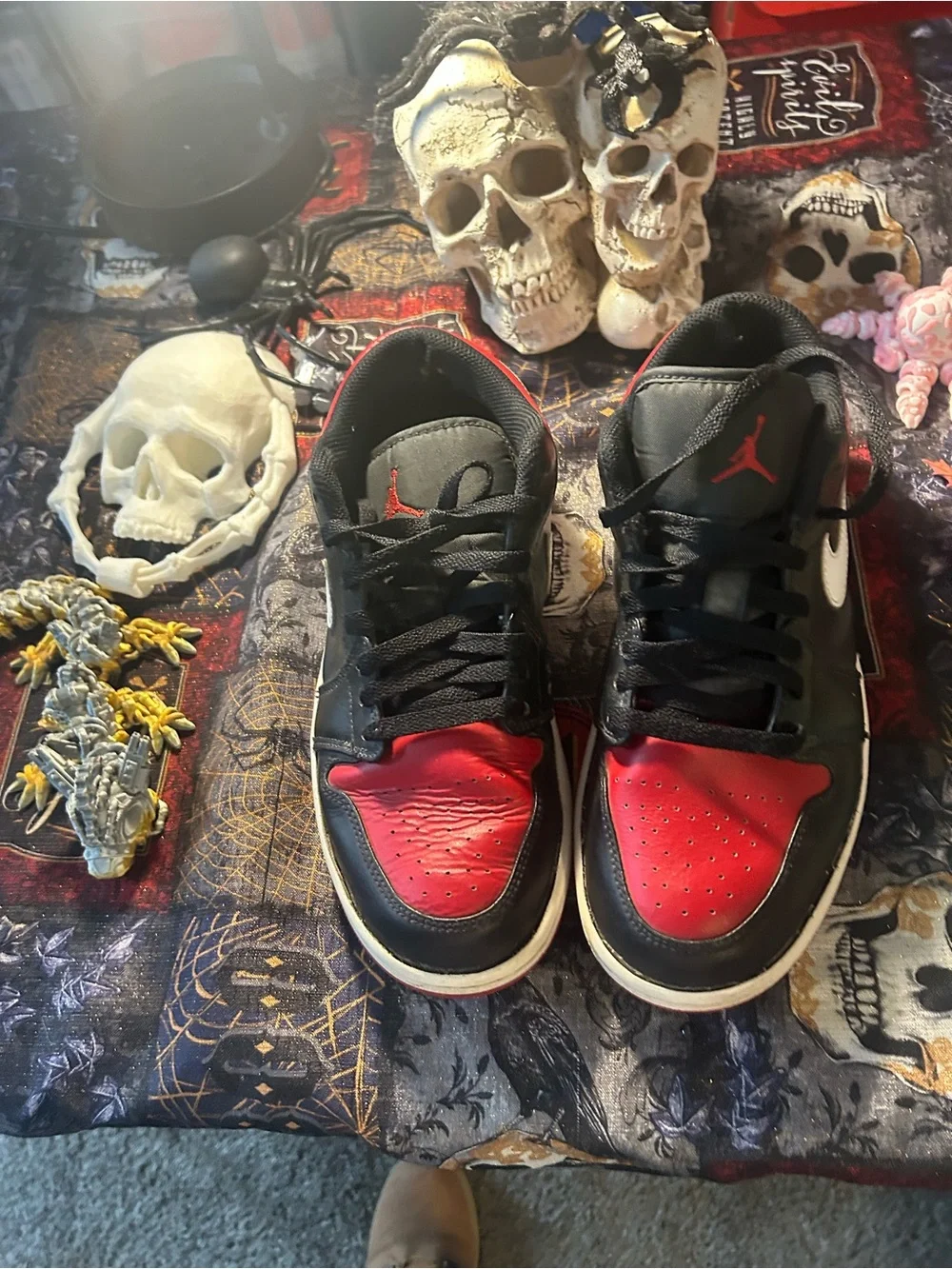 Nike Air Jordan 1 Low Black/Red Low-Top Sneakers